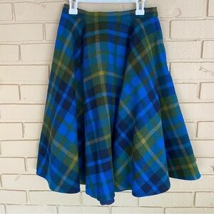 PENDLETON Virgin Wool Vintage Tartan Swing Skirt Siz 12 (modern 2) Sock Hop 60s